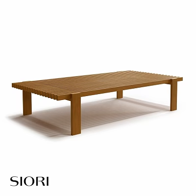 Wooden Dining Table With Striped Tabletop And Simple Four Leg Design 3d model