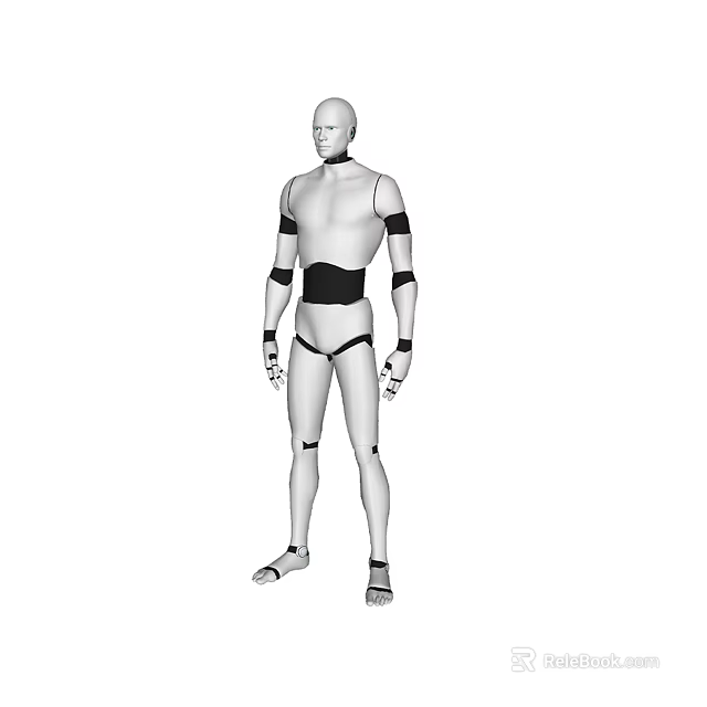 Intelligent Machine Humanoid Robot Full Body Design With Mechanical Limbs And Structure 3d model 