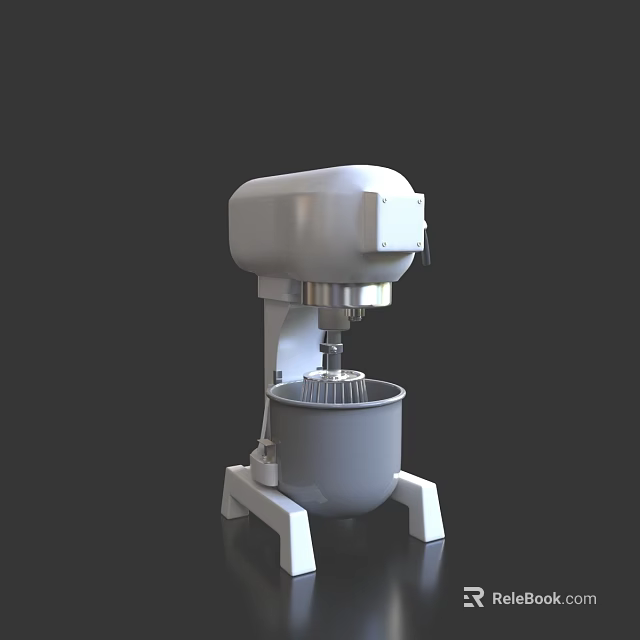White Stand Mixer Kitchen Appliance With Modern Design And Mixing Bowl 3d model 