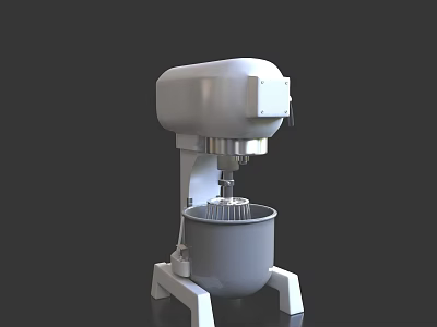 White Stand Mixer Kitchen Appliance With Modern Design And Mixing Bowl 3d model