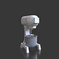 White Stand Mixer Kitchen Appliance With Modern Design And Mixing Bowl