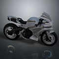 Sleek Modern Silver Sports Motorcycle With Streamlined Body And Black Leather Seat