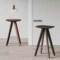 Modern Wooden Bar Stools With Three Legged Design In Minimalist Interior By POLIFORM