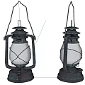 Two Vintage Candle Lanterns Featuring Metal Frame And Glass Shade Design