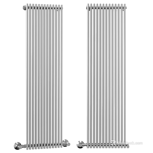 Other Vertical Silver Stripes Design With Parallel Lines On White Background Surface 3d model 