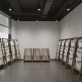Modern Solid Wood Brochure And Magazine Display Shelves For Bright Minimalist Office Reading Area