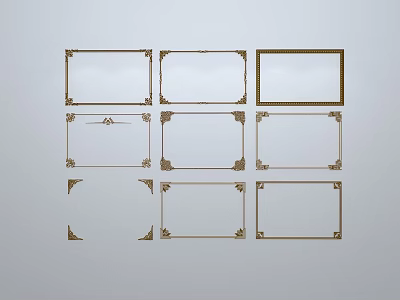 Carved Windows In Various Styles With Decorative Frames And Ornate Patterns 3d model
