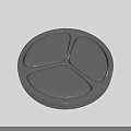 Modern Gray Circular Switch Panel With Three Button Sections For Home Use