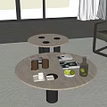Modern Coffee Table Ornaments Books Wine Set Lemon 3d model