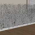 Indoor Vine Covered Grid Screen With Wooden Floor And Window View