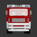 Red Fire Truck With Ladder On Top Shiny Body And Reflective Surface