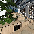 Modern Library Ladder Classroom 3d model