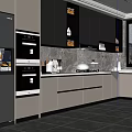 Modern Kitchen Interior Design With Sleek Cabinets Marble Countertop And Large Windows