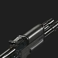 Two Military Assault Rifles Detailed View With Black Tactical Design And Magazine