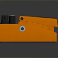 Orange Melodyne Throat Electronic Device With Control Knobs And Pedal