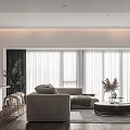Modern Living and Dining Room with Sofa Coffee Table Pendant Lighting and Wooden Floor