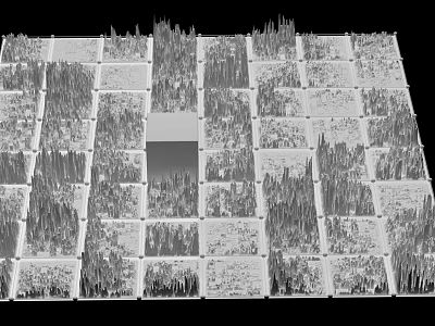 Industrial Equipment Featuring Neatly Arranged Metal Grid Structures And Spiked Mechanical Parts 3d model
