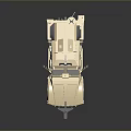Golden Military Armored Tank With Antennas Equipment And Reflective Surface