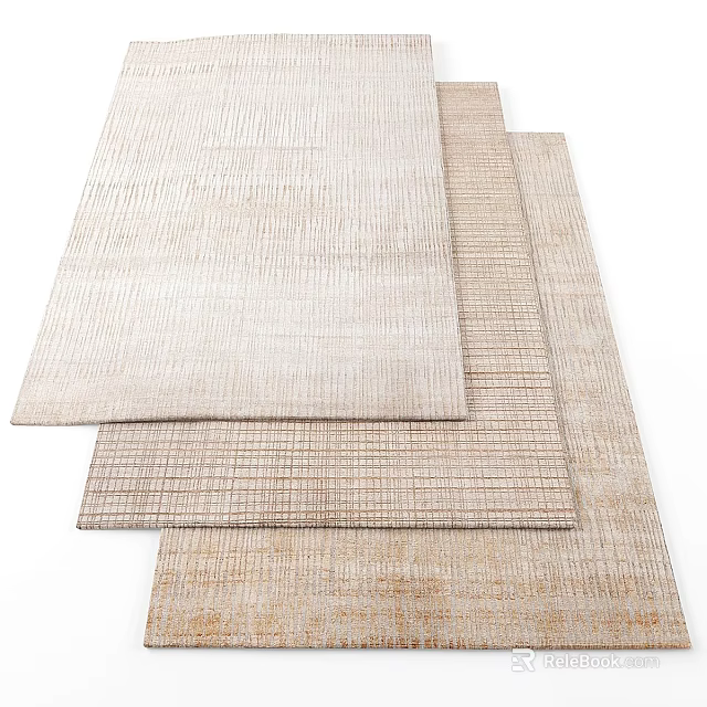 Square Rugs with Neutral Tones and Textured Patterns for Modern Home Decor 3d model 