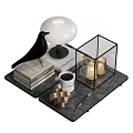 Modern Ornaments Combination Book Ornaments Table Lamp Cup 3d model