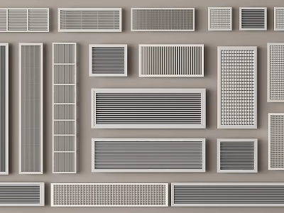 Multiple Sizes Shapes And Designs Of Ventilation Grilles For Household Appliances 3d model