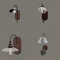 Different Contemporary Wall Lamps With Wooden Bases And Glass Lampshades Design