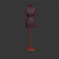 Elegant Black Mannequin Display With Copper Stand And Round Base Design 3d model