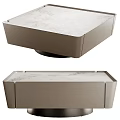 Modern Coffee Table with Sleek Marble Top and Neutral Toned Frame for Living Room