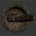 Textured Stone Mortar And Pestle With Natural Patterns For Grinding Spices As Kitchen Essential