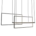 Modern Geometric Pendant Light With Metal Frame And Suspended Rods Structure Design