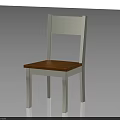 Simple Kids Chair With White Backrest Legs And Brown Wooden Seat