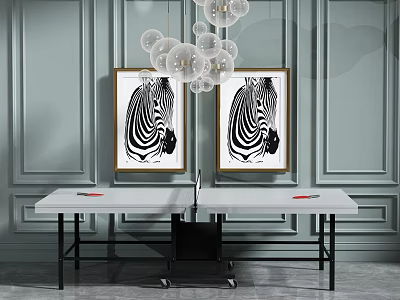 Modern pool table combination 3d model