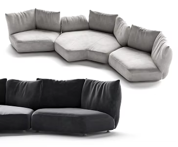 Modern Edra Standard Multiplayer Sofa Curved Sofa Shaped Sofa Petal Sofa 3d model