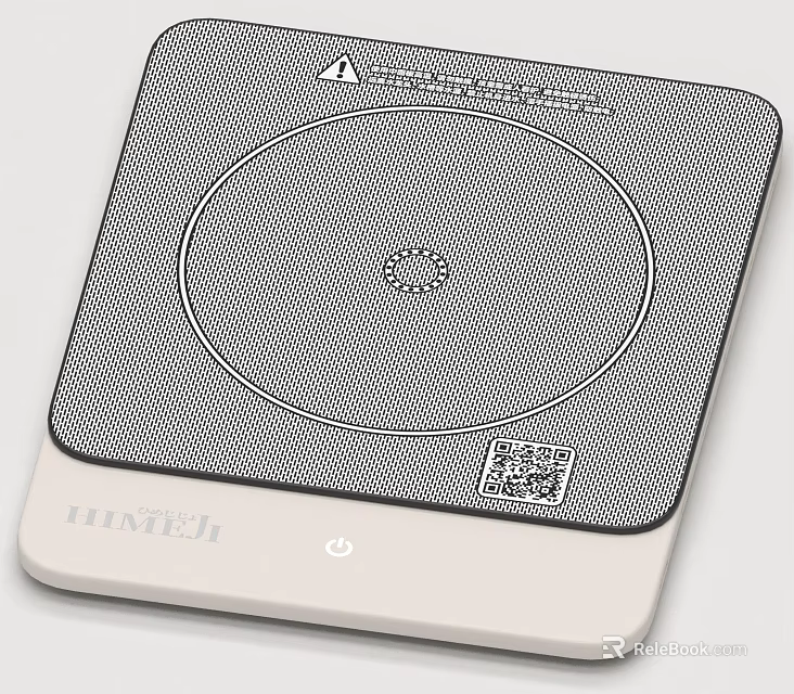 Suntech Kitchen Induction Cooktop With White Design Circular Heating Area And Control Button QR Code 3d model 