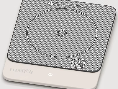 Suntech Kitchen Induction Cooktop With White Design Circular Heating Area And Control Button QR Code 3d model