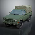 Functional Military Green Truck With Canvas Cover