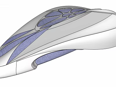 Modern Museum Building With Streamlined Exterior Geometric Glass And Purple Accents 3d model