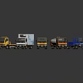 Colorful Toy Truck Models With Various Designs And Types On