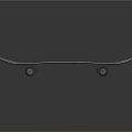 Modern Skateboard With Gray Deck White Circular Areas Yellow Inner Circles And Red Wheels