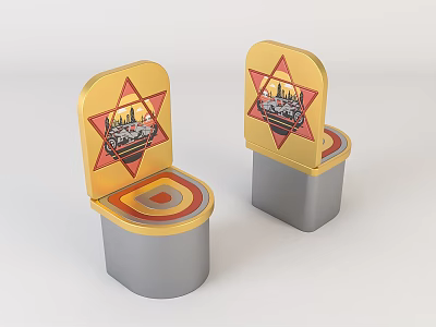 Children's cartoon wooden stool 3D model 3d model