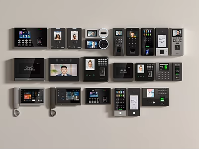 Public Facilities Access Control Devices Including Intercom Systems And Display Screens 3d model