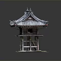 Traditional Chinese Classical Pavilion With Tiled Roof And Decorative Eaves Design