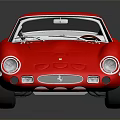 Red Ferrari Classic Sports Car With Vintage Design And Sleek Body On Reflective Surface
