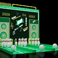 Check-in Event Featuring Bowling Pins Balls On Green Digital