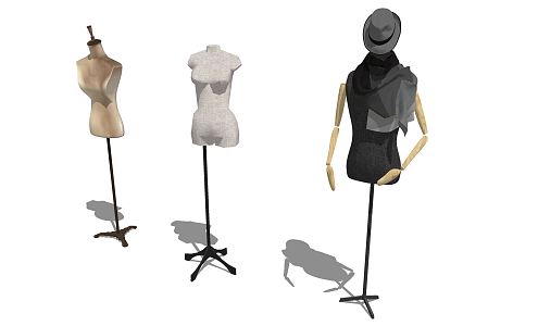 Modern Half-body Model Clothing Standing Model 3d model