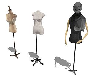 Modern Half-body Model Clothing Standing Model 3d model