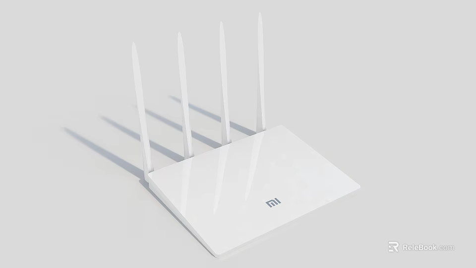 Xiaomi White Router as Daily Use Electrical Appliance with Four External Antennas 3d model 