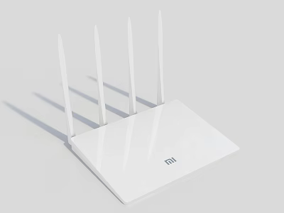 Xiaomi White Router as Daily Use Electrical Appliance with Four External Antennas 3d model
