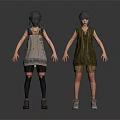 Children Wearing Different Colors Sleeveless Tops Shorts Long Socks and Shoes