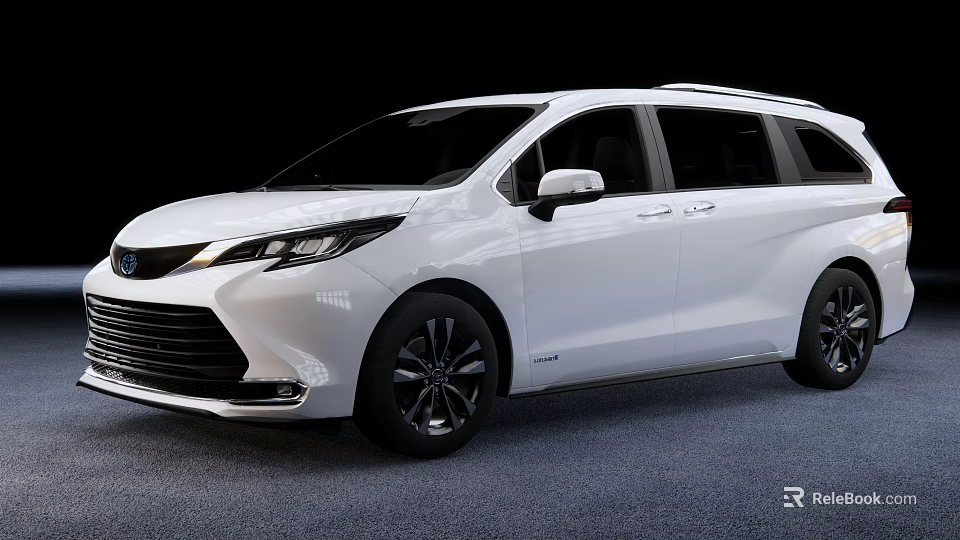 White Modern Minivan With Sleek Exterior Design And Black Alloy Wheels 3d model 